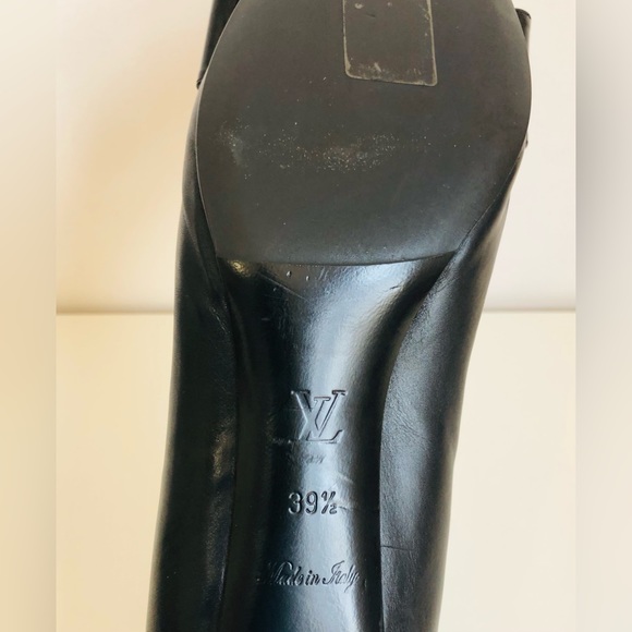 Louis Vuitton Monogram LV Bow Leather Heel 9.5 / 39.5 COA Authentic - Picture 6 of 10